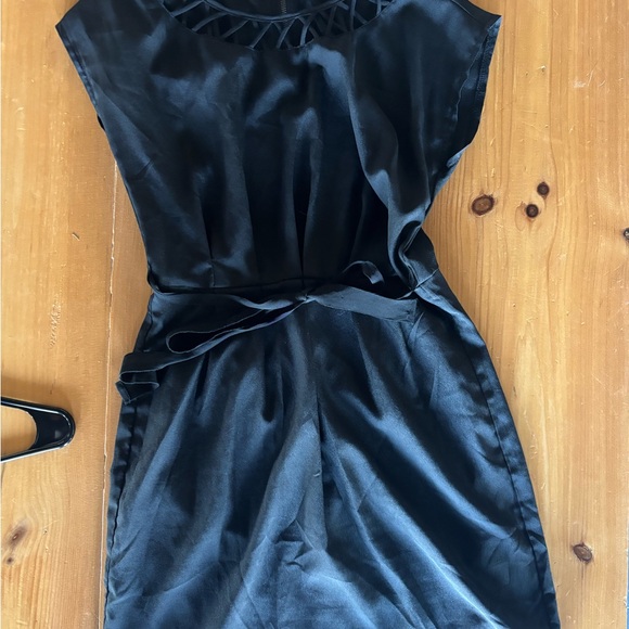 BeBop Black Satin Mini Dress - Picture 1 of 3
